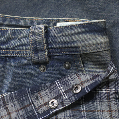 Flannel Accessorized Baggy Jeans