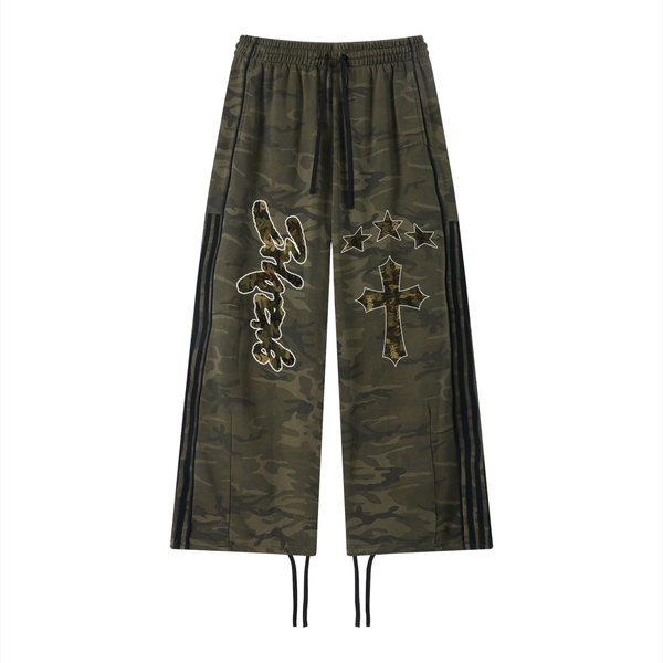 Unisex Camo Wide Leg Sweatpants