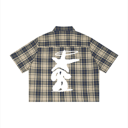 Unisex Plaid Boxy Short Sleeve Shirt